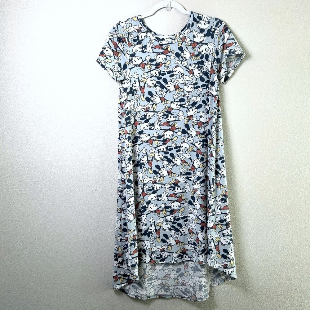 LulaRoe Disney Carly Swing Dress Mickey Mouse‎ Short Sleeve Hi Low